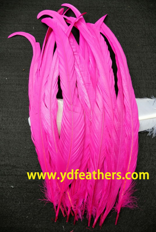 Rooster/Coque/Cock Tail Feather Dyed Pink 12-14