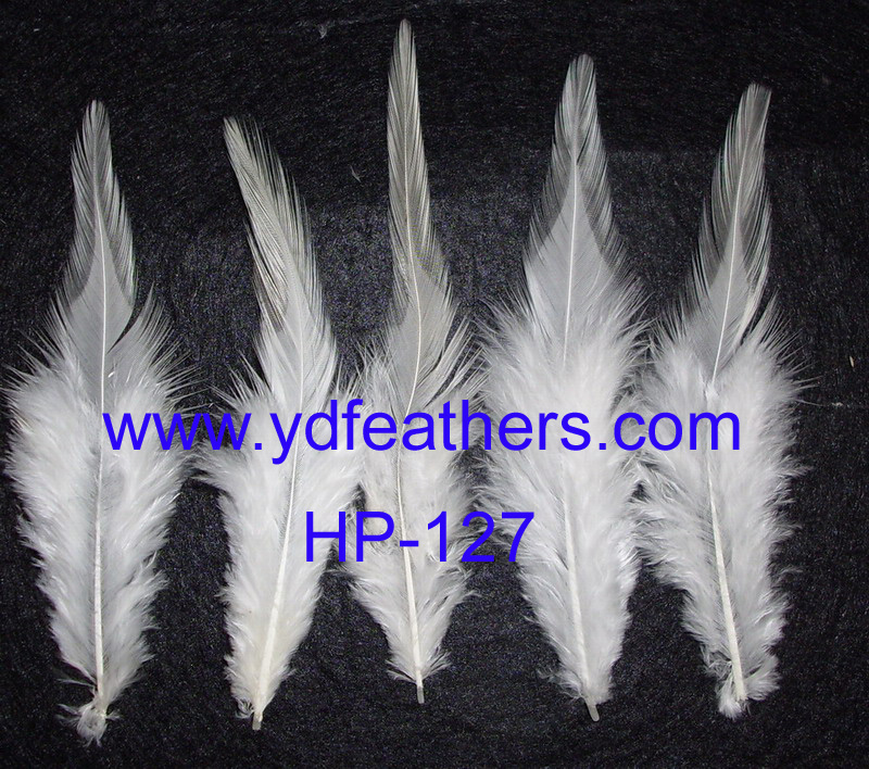 HP-127(Natural White Rooster/Coque/Cock Saddles Feather)
