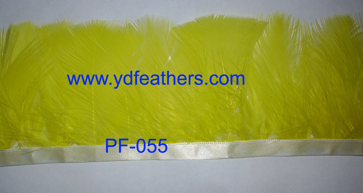 PF-055(Turkey Feather Fringe/Trimming Dyed Yellow)