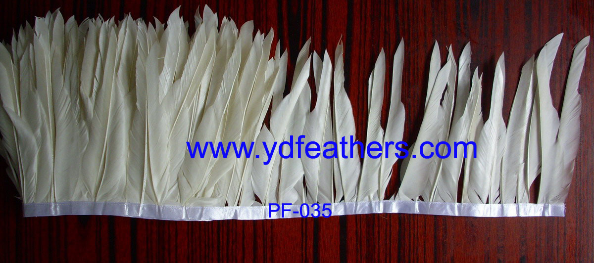 PF-035(stripped goose wing feather fringe/trimming)