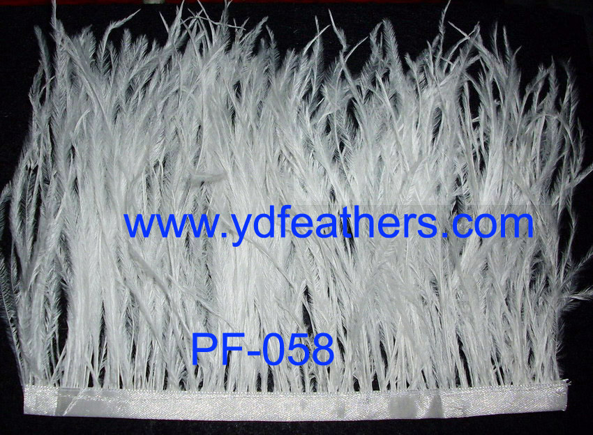 PF-058(Bleached Ostrich Feather Fringe/Trimming)