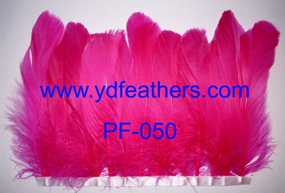 PF-050(Goose Nagoires Feather Fringe/Trim Dyed Pink) )