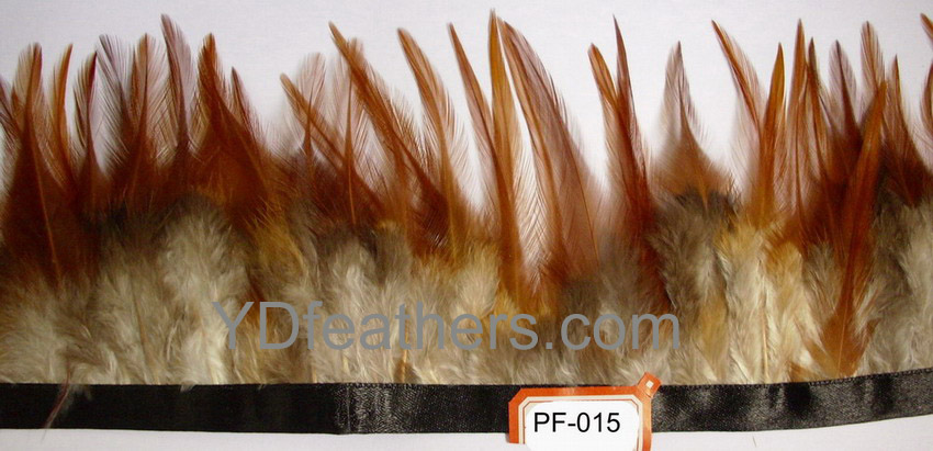 PF-015(Red rooster saddles feather fringe/trimming)