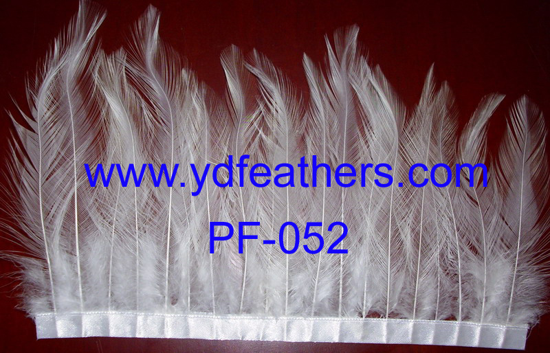 PF-052(Natural White Rooster/Coque/Cock Neck Hackle Fringe/Trimming)