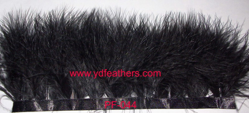PF-044(Small Marabou Feather Fringe/Trim Dyed Black)